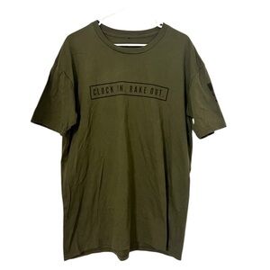 2/$15 Victus - Men’s Clock In. Clock Out Olive Graphic T-Shirt